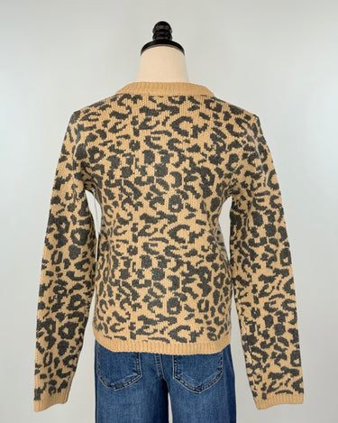 Dex Button Up Leopard Sweater-131 - Sweaters F/W (June - Nov)-Little Bird Boutique