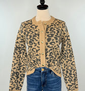 Dex Button Up Leopard Sweater-131 - Sweaters F/W (June - Nov)-Little Bird Boutique