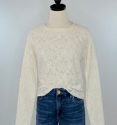 Dex Lace Top in Natural-113 - Woven Tops (Holiday)-Little Bird Boutique