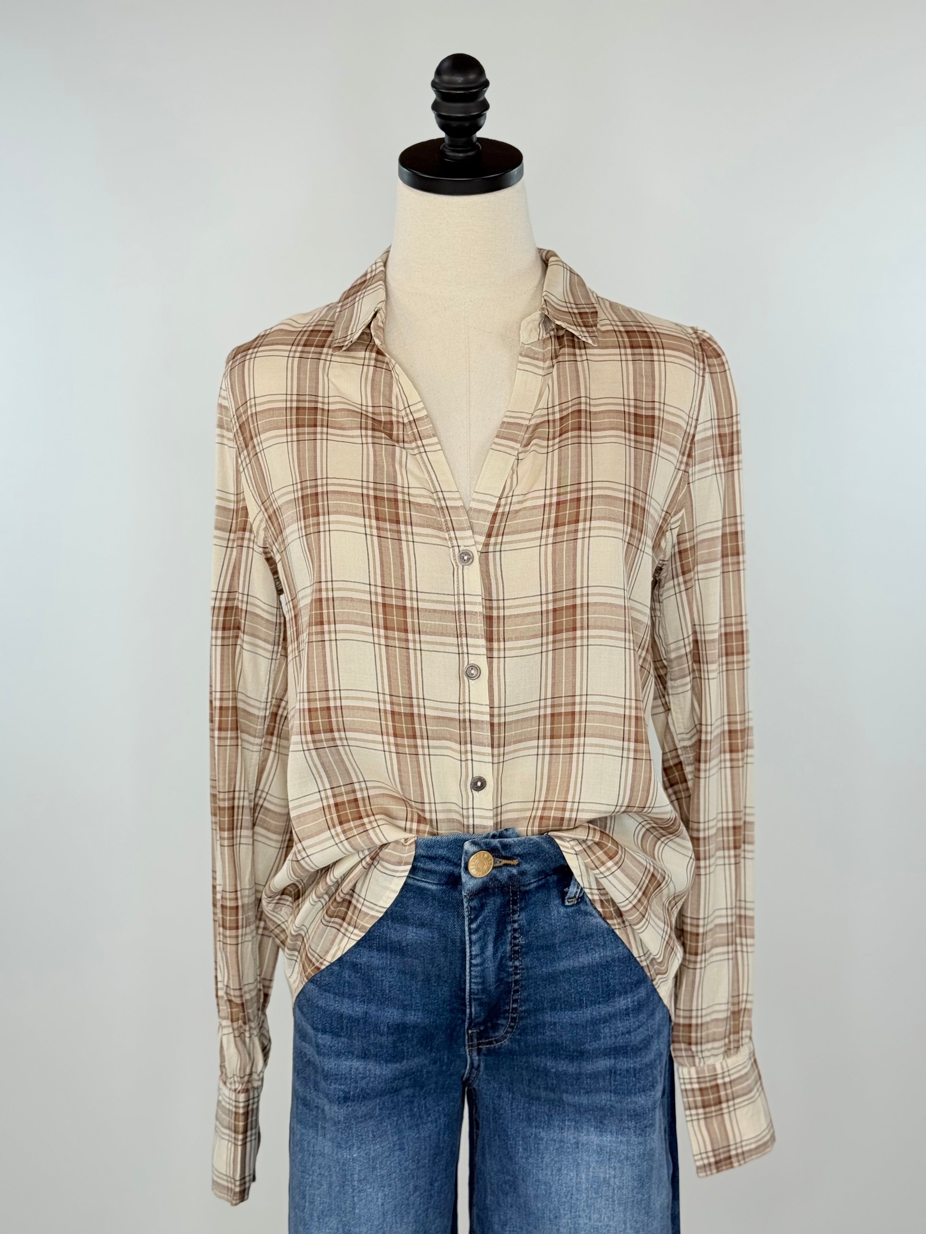 Blake Top in Cream and Ginger