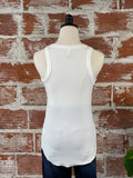 Ribbed Jersey Tank in Ivory-123 Jersey Tops - Sleeveless-Little Bird Boutique