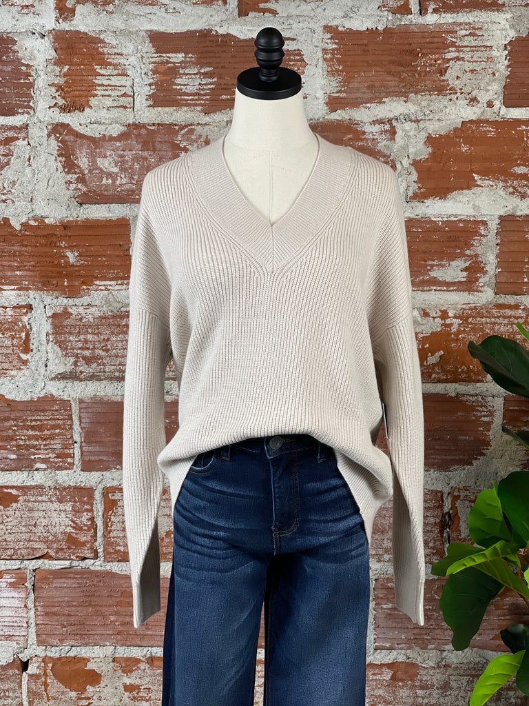 Manuela V-Neck Sweater in Sand