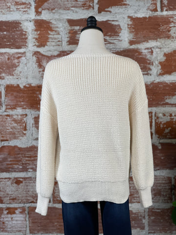 Boat Neck Sweater in Ivory