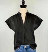 Bennett Top in Black-111 - Woven Top F/W (June- Nov)-Little Bird Boutique