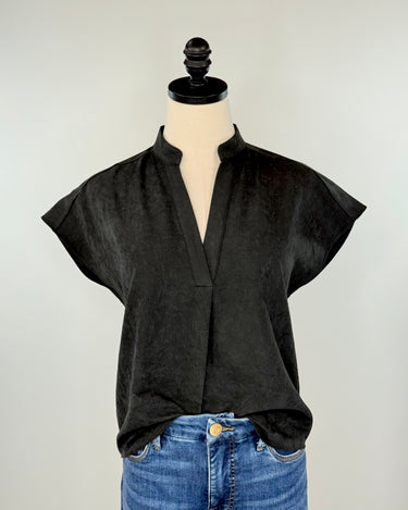 Bennett Top in Black-111 - Woven Top F/W (June- Nov)-Little Bird Boutique