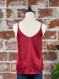 Satin Cami in Burgundy-240 Loungewear/Intimates-Little Bird Boutique