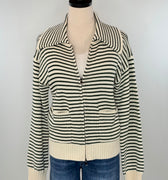 Tenley Sweater in Green and Cream Stripe-131 - Sweaters F/W (June - Nov)-Little Bird Boutique
