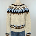 Flag and Anthem Odessa Fair Isle Cardigan Sweater in Oatmeal and Navy Heather-131 - Sweaters F/W (June - Nov)-Little Bird Boutique