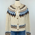 Flag and Anthem Odessa Fair Isle Cardigan Sweater in Oatmeal and Navy Heather-131 - Sweaters F/W (June - Nov)-Little Bird Boutique