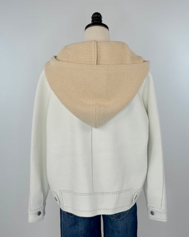 OAT NYC Jacket with Removeable Hood in Creme-141 Outerwear Coats & Jackets-Little Bird Boutique