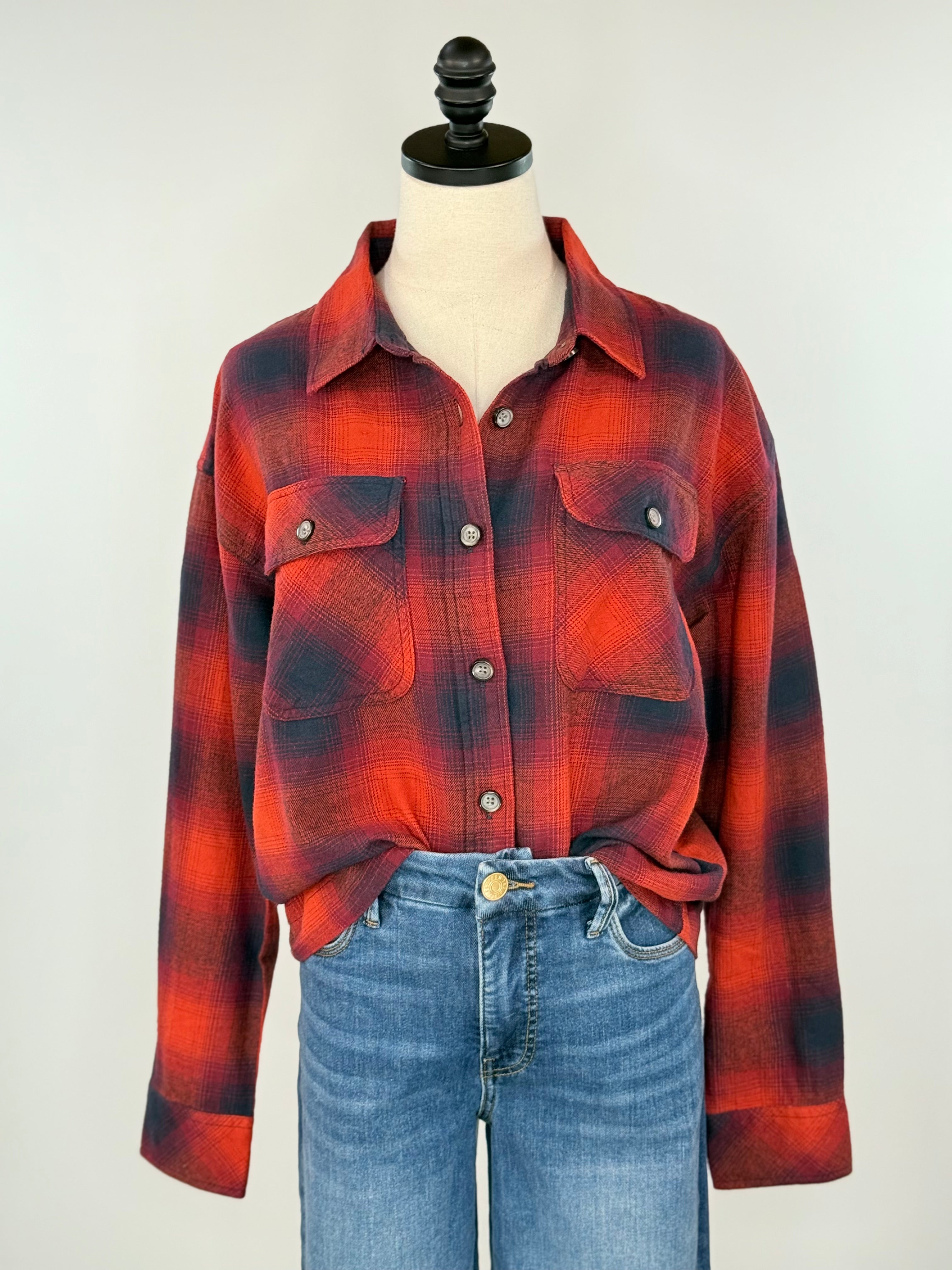 Thread and Supply Elsie Shirt in Black Tomato Plaid-111 - Woven Top F/W (June- Nov)-Little Bird Boutique