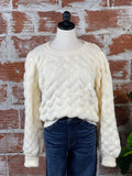 Bubble Sleeve Sweater in Cream-130 Sweaters-Little Bird Boutique