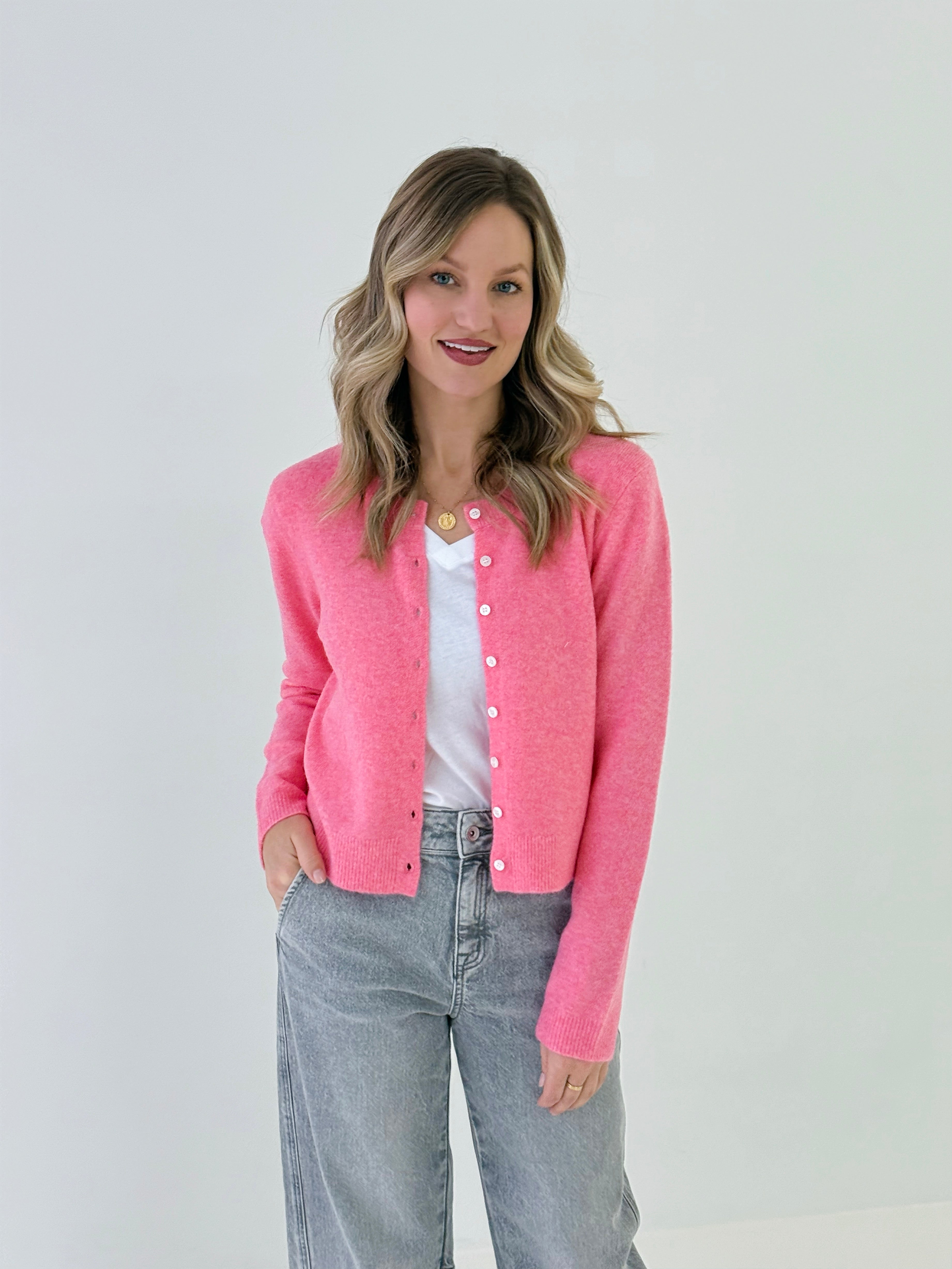 Z Supply Medina Cardigan Sweater in Disco Pink-132 - Sweaters S/S (Dec - May)-Little Bird Boutique