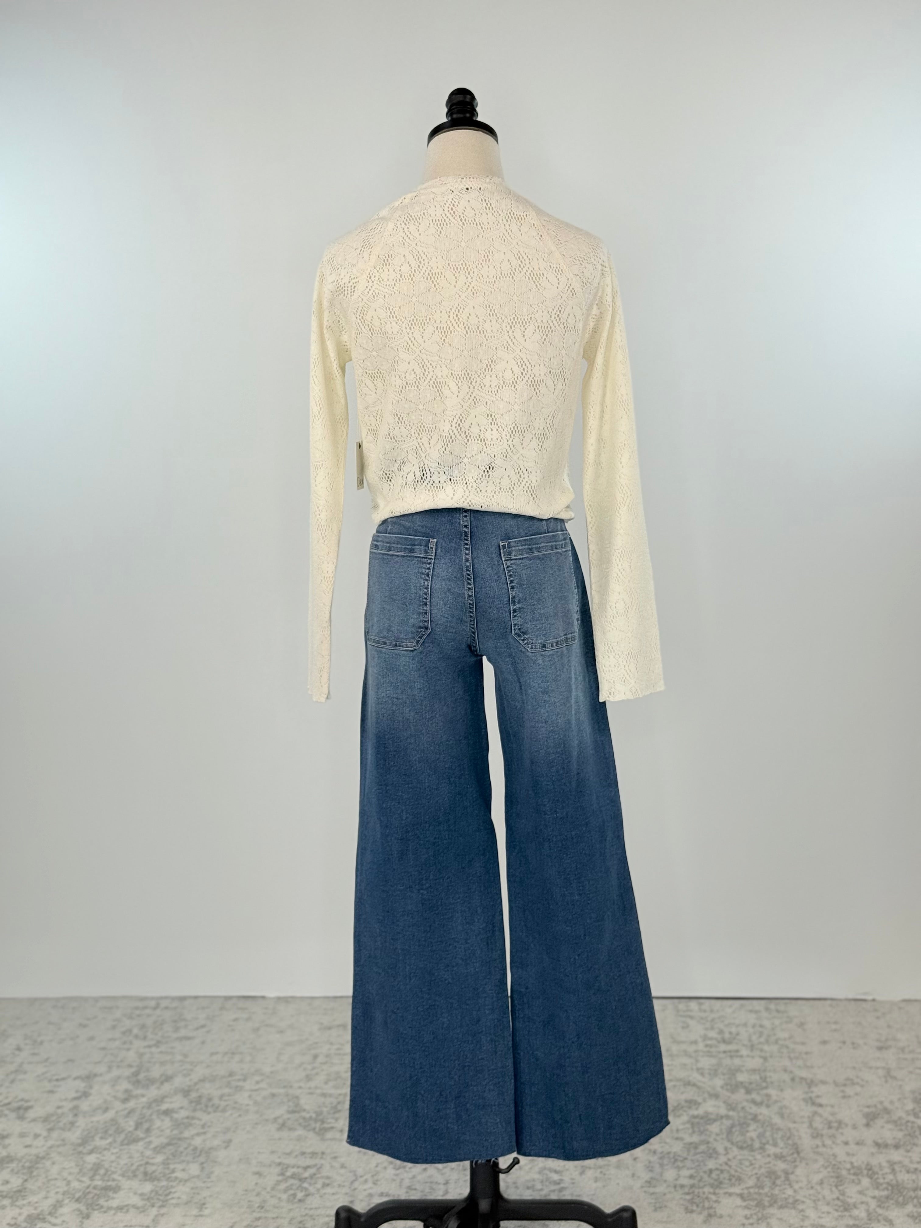 OAT NYC Maybelle Wide Leg Jeans in Medium Wash-210 Denim-Little Bird Boutique