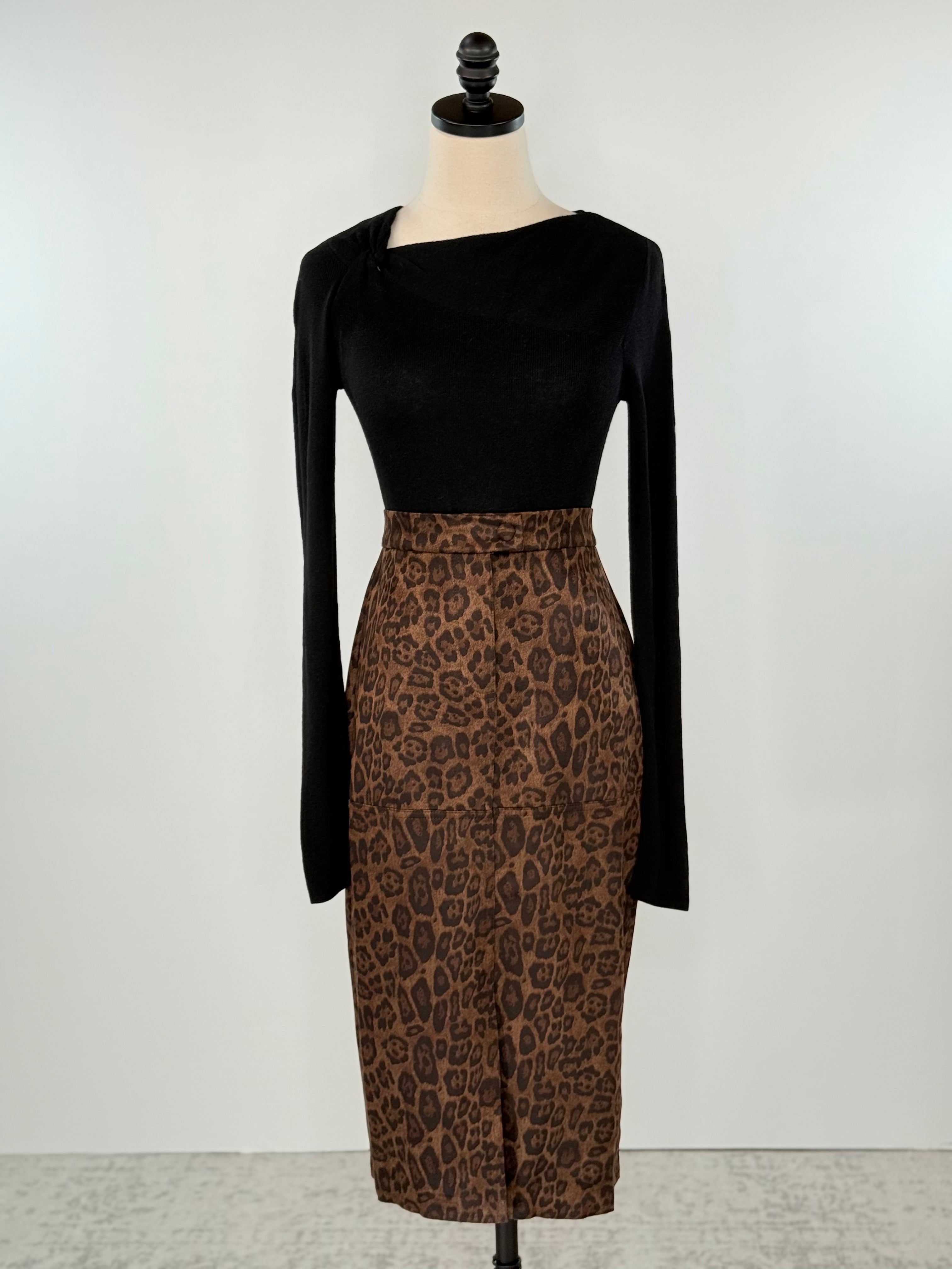 THML Cheetah Suede Skirt-231 Skirts-Little Bird Boutique