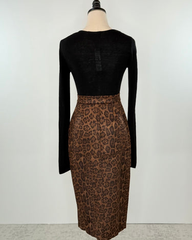 THML Cheetah Suede Skirt-231 Skirts-Little Bird Boutique