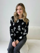 Sanctuary All Day Long Sweater in Black Rose Pop-132 - Sweaters S/S (Dec - May)-Little Bird Boutique