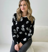 Sanctuary All Day Long Sweater in Black Rose Pop-132 - Sweaters S/S (Dec - May)-Little Bird Boutique