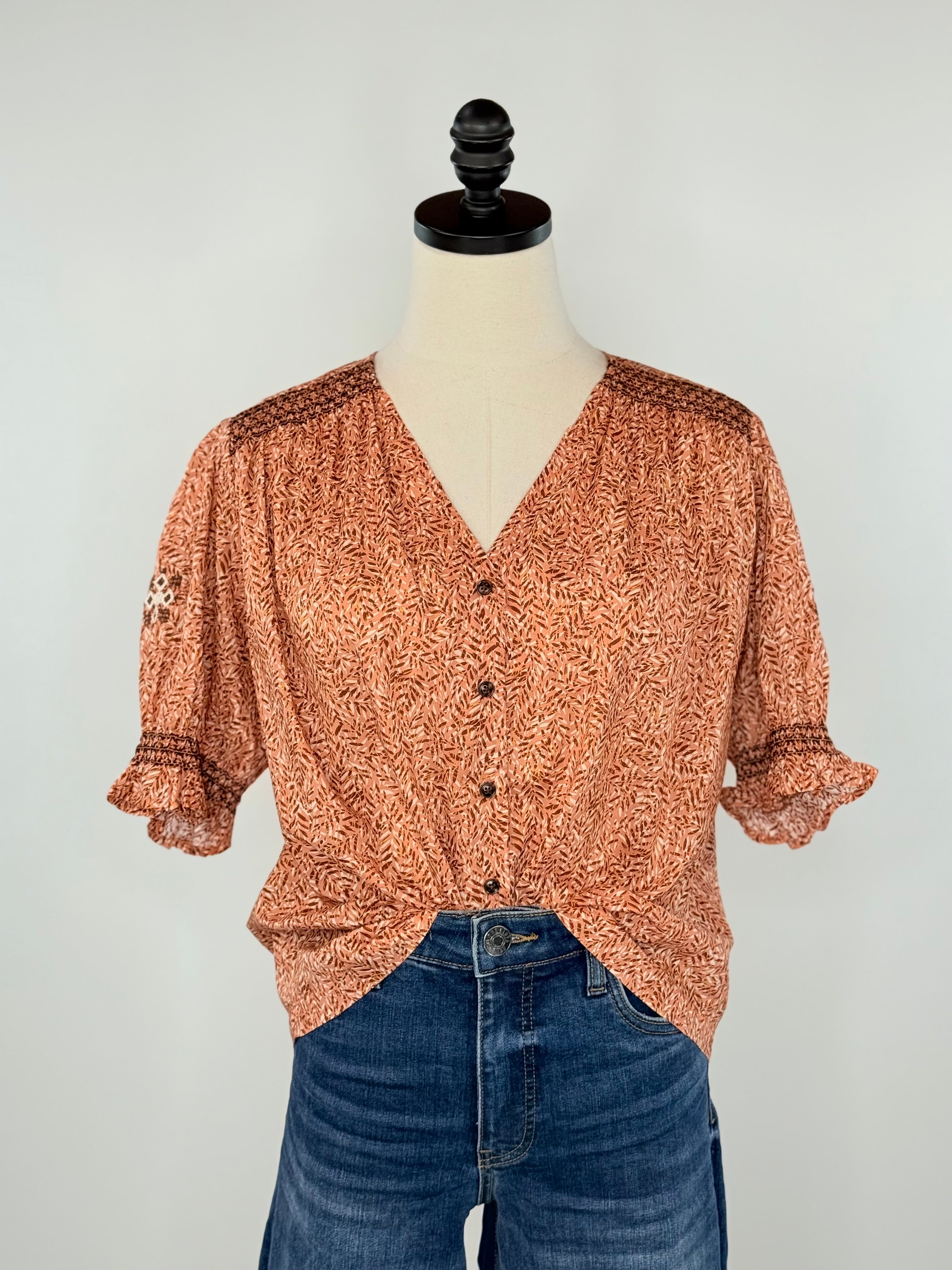 Dear John Ria Top in Wheatfield-111 - Woven Top F/W (June- Nov)-Little Bird Boutique