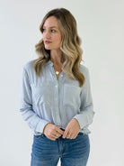 Thread and Supply Myla Shirt in Blue Fin-112 - Woven Top S/S (Dec - May)-Little Bird Boutique