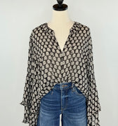 Dear John Racquel Top in White Cap Grey-111 - Woven Top F/W (June- Nov)-Little Bird Boutique