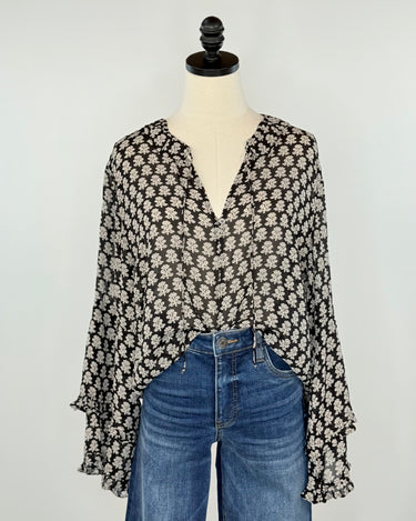 Dear John Racquel Top in White Cap Grey-111 - Woven Top F/W (June- Nov)-Little Bird Boutique