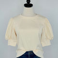 Vaughn Top in Cream-121 - Jersey Tops F/W (June - Nov)-Little Bird Boutique