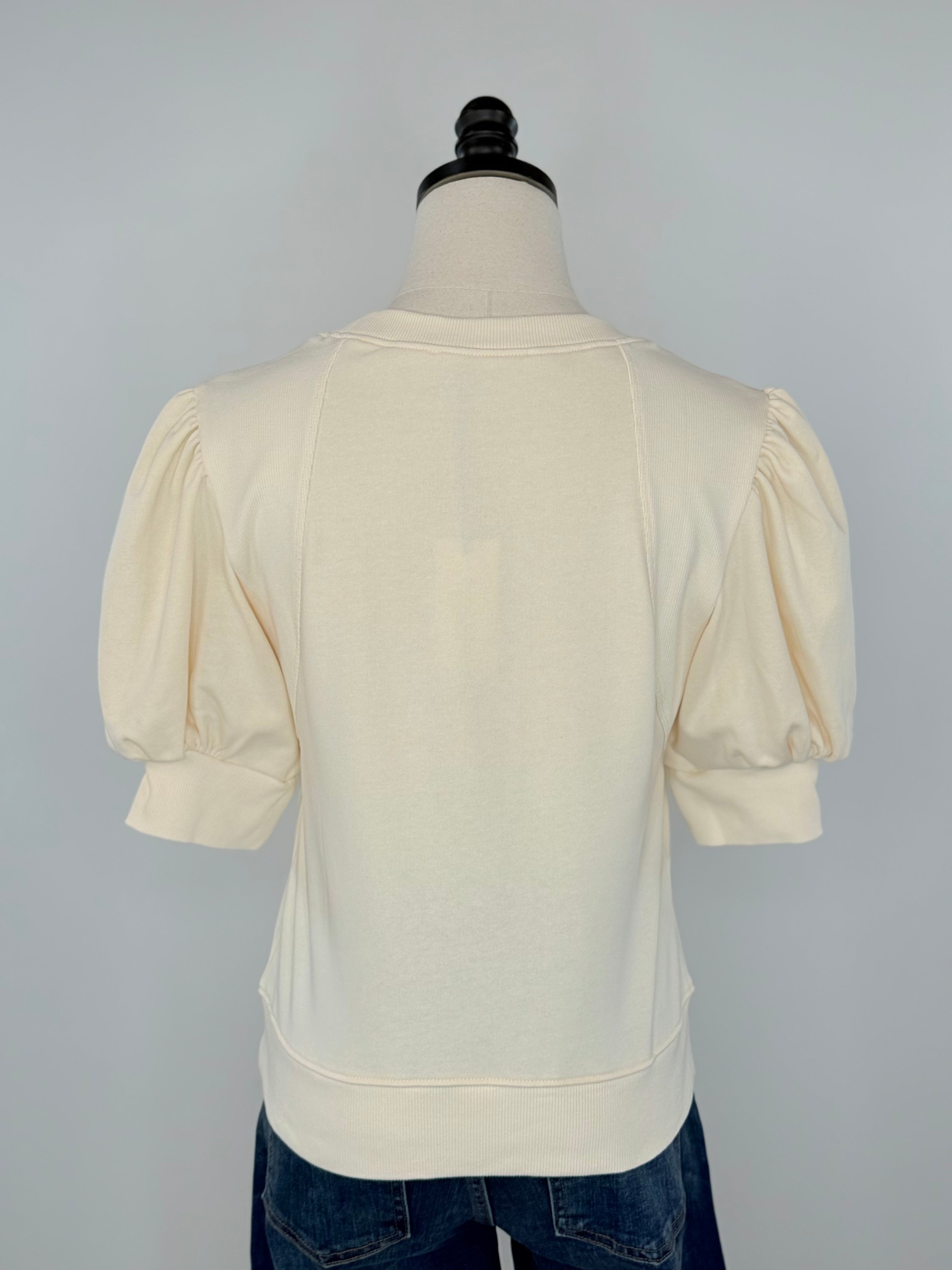 Vaughn Top in Cream-121 - Jersey Tops F/W (June - Nov)-Little Bird Boutique