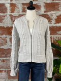 Splendid Katie Bobble Zip Up Sweater in Oat-130 Sweaters-Little Bird Boutique