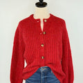 Dex Cardigan Sweater in Candy Red Melange-133 - Sweaters (Holiday)-Little Bird Boutique