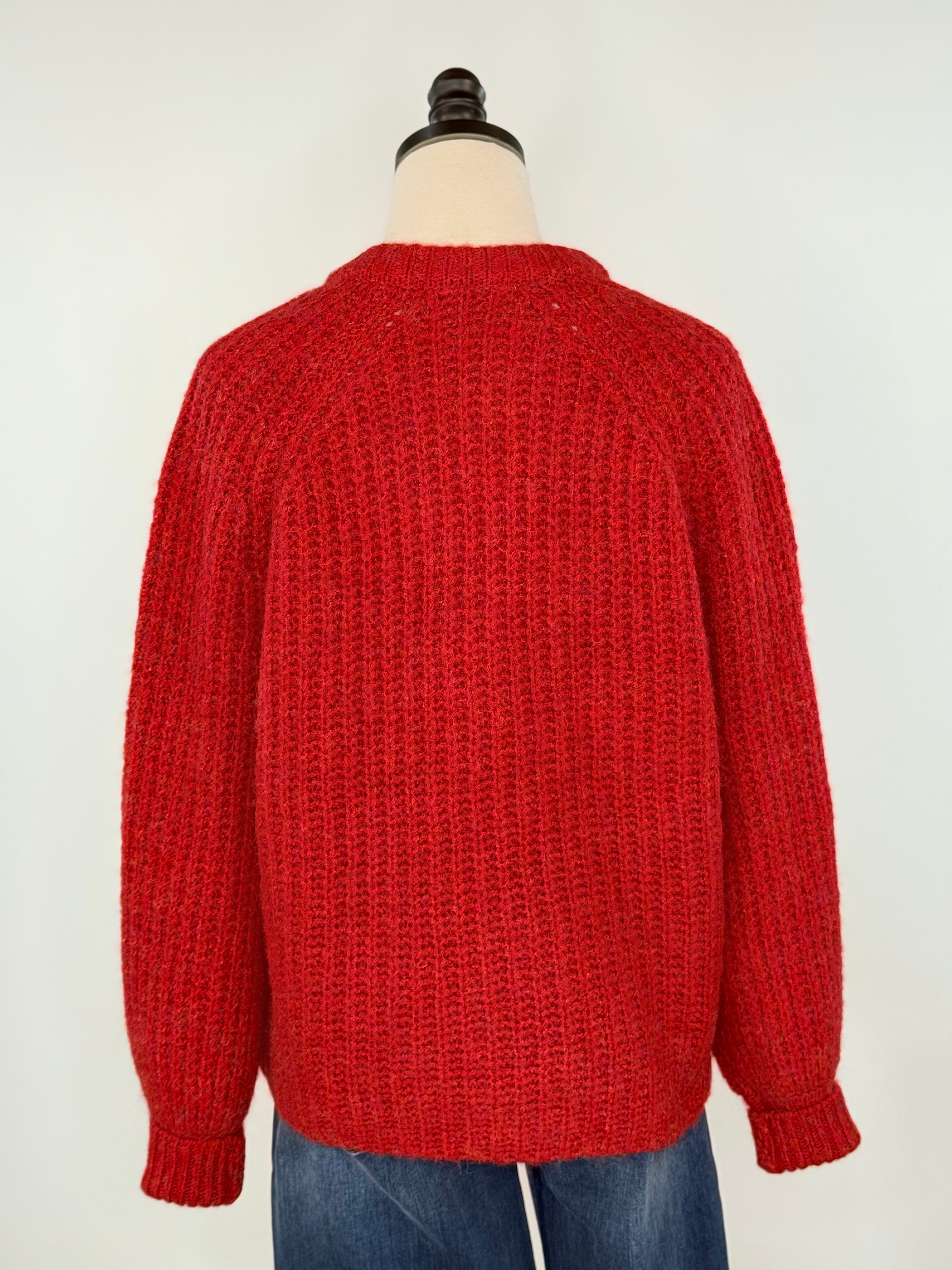 Dex Cardigan Sweater in Candy Red Melange-133 - Sweaters (Holiday)-Little Bird Boutique