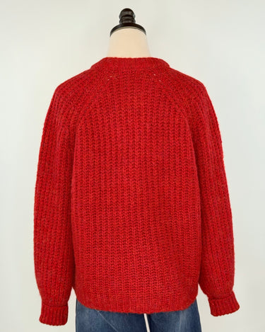 Dex Cardigan Sweater in Candy Red Melange-133 - Sweaters (Holiday)-Little Bird Boutique