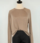 Dex Sparkle Sweater in Taupe Shimmer-133 - Sweaters (Holiday)-Little Bird Boutique
