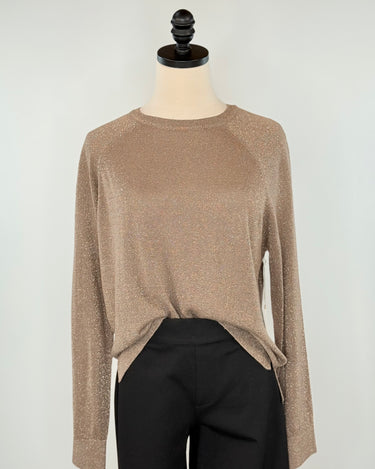 Dex Sparkle Sweater in Taupe Shimmer-133 - Sweaters (Holiday)-Little Bird Boutique