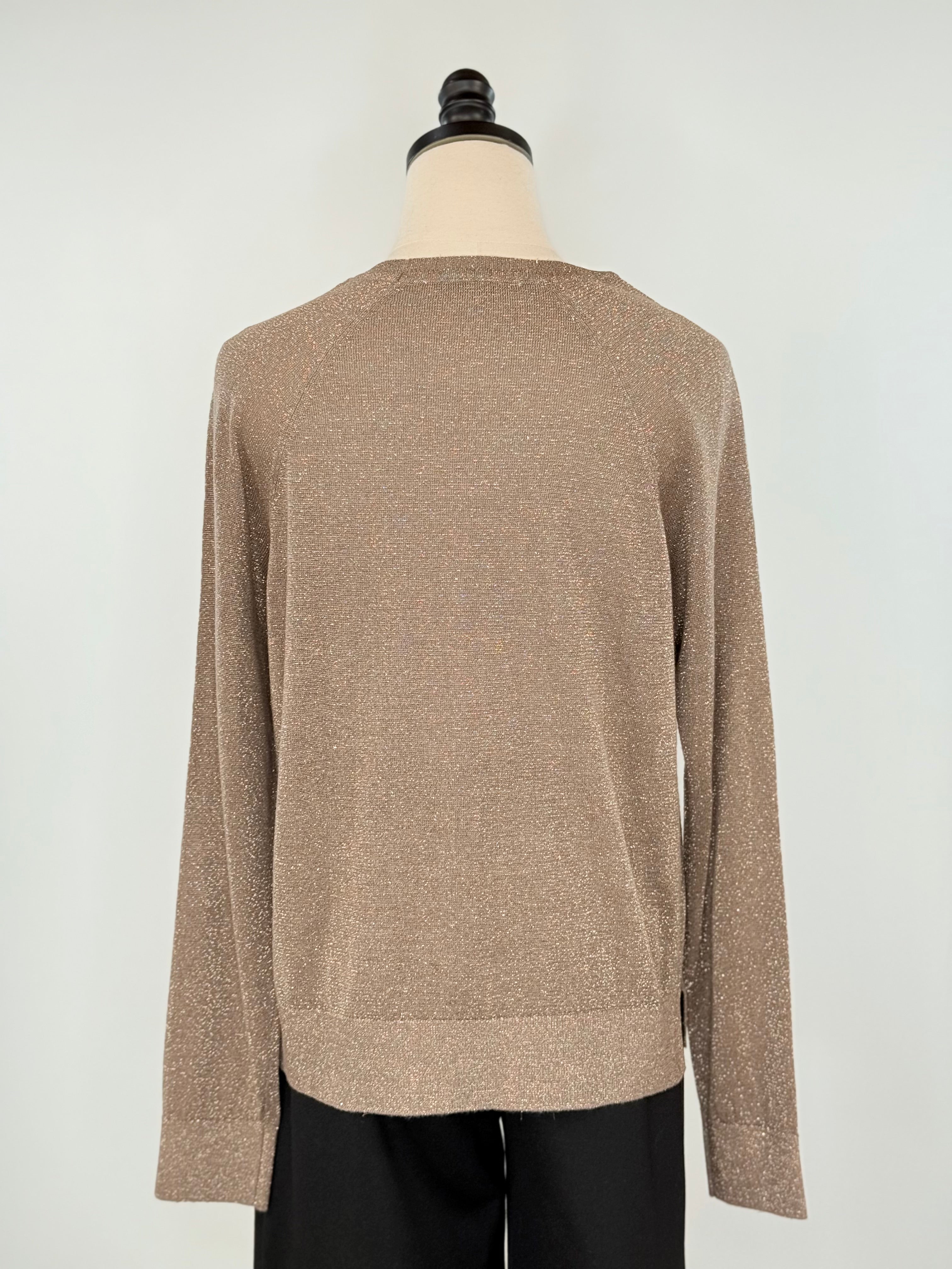 Dex Sparkle Sweater in Taupe Shimmer-133 - Sweaters (Holiday)-Little Bird Boutique