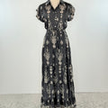 Lennox Long Dress in Black and White