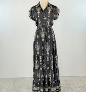 Lennox Long Dress in Black and White