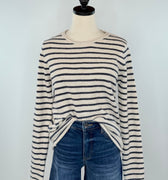 Asher Sweater in Navy and Cream Stripe-131 - Sweaters F/W (June - Nov)-Little Bird Boutique