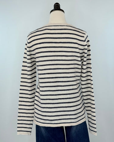Asher Sweater in Navy and Cream Stripe-131 - Sweaters F/W (June - Nov)-Little Bird Boutique