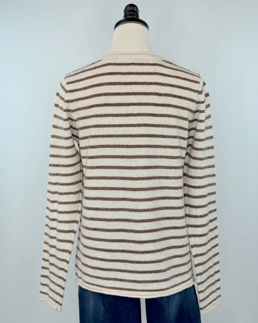 Asher Sweater in Copper and Taupe Stripe-131 - Sweaters F/W (June - Nov)-Little Bird Boutique