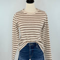 Asher Sweater in Copper and Taupe Stripe-131 - Sweaters F/W (June - Nov)-Little Bird Boutique