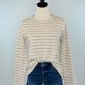 Asher Sweater in Oatmeal and Taupe Stripe-131 - Sweaters F/W (June - Nov)-Little Bird Boutique