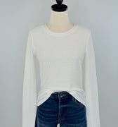 Sanctuary Textured Tee in Chalk-121 - Jersey Tops F/W (June - Nov)-Little Bird Boutique