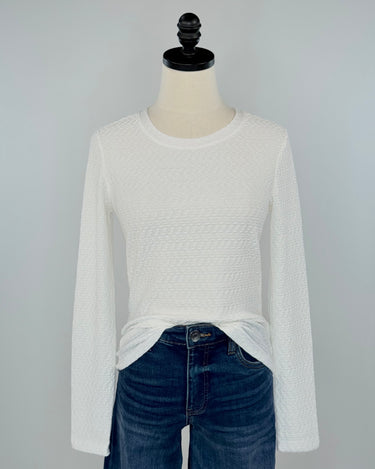 Sanctuary Textured Tee in Chalk-121 - Jersey Tops F/W (June - Nov)-Little Bird Boutique