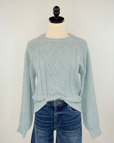 Sanctuary Nomad Cable Popover Sweater in Sky Gray-131 - Sweaters F/W (June - Nov)-Little Bird Boutique