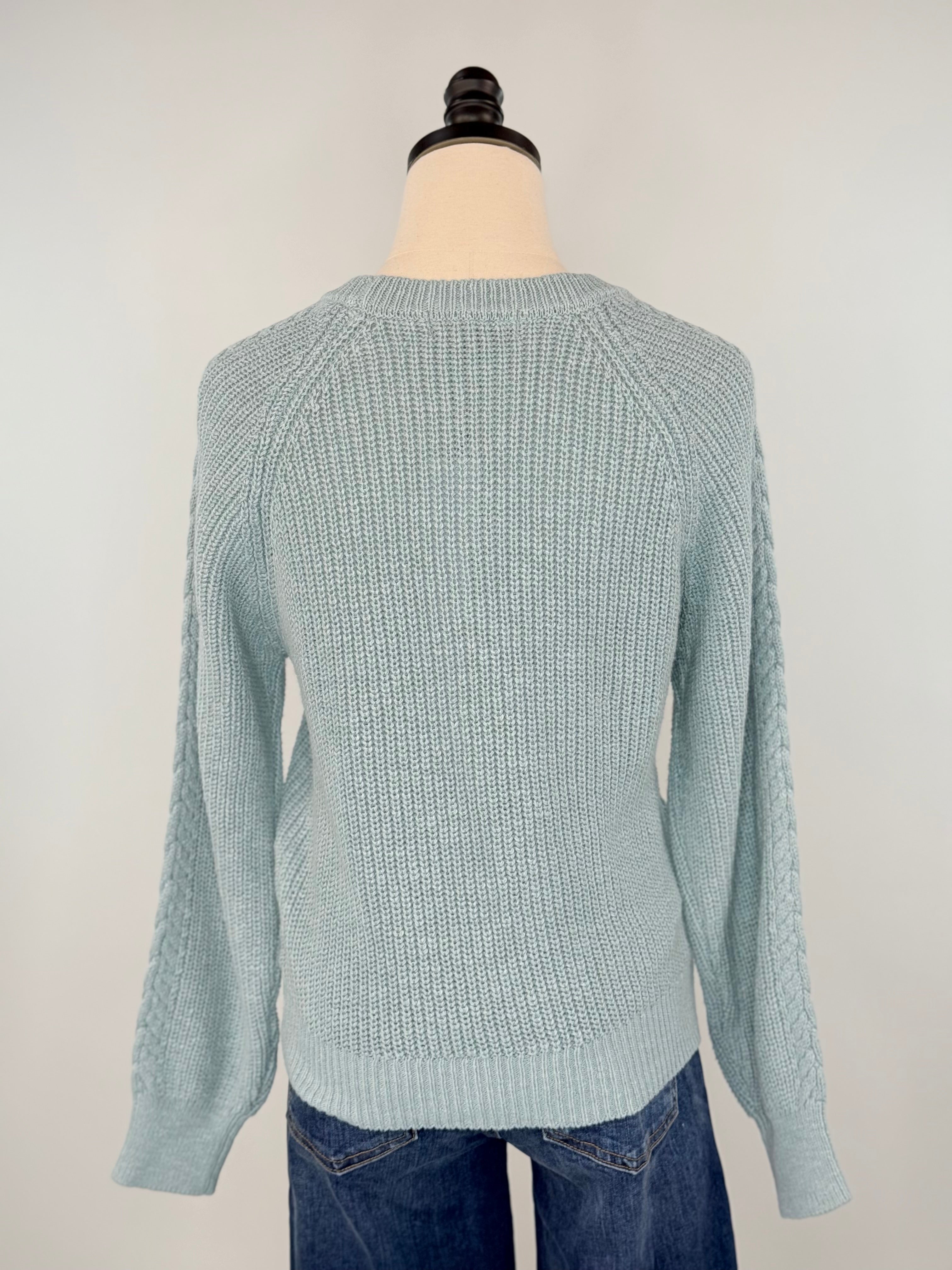 Sanctuary Nomad Cable Popover Sweater in Sky Gray-131 - Sweaters F/W (June - Nov)-Little Bird Boutique