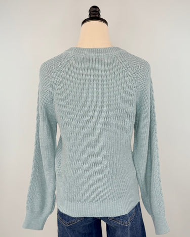 Sanctuary Nomad Cable Popover Sweater in Sky Gray-131 - Sweaters F/W (June - Nov)-Little Bird Boutique