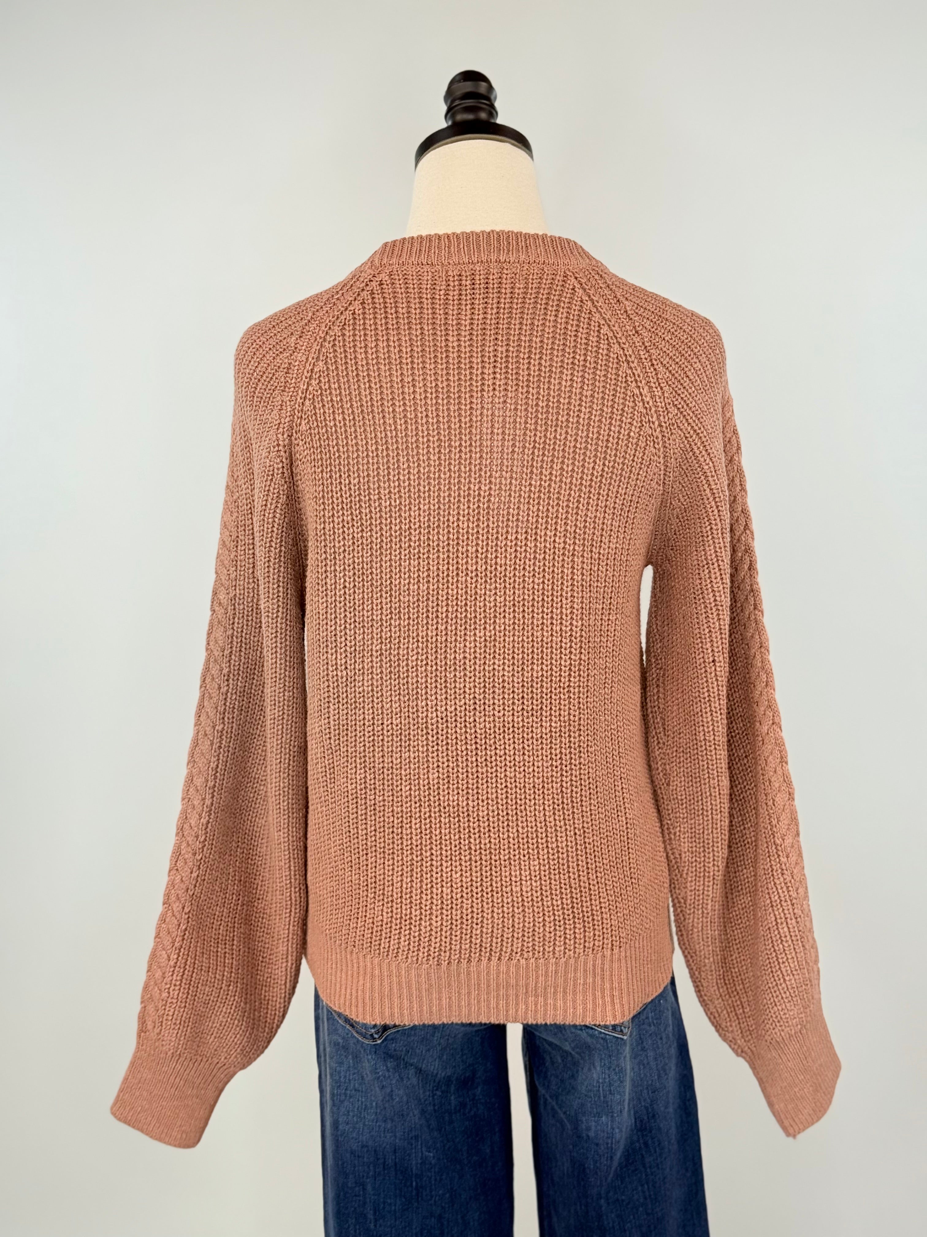 Sanctuary Nomad Cable Popover Sweater in Mocha-131 - Sweaters F/W (June - Nov)-Little Bird Boutique