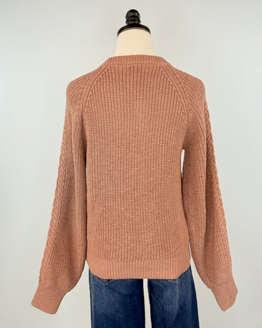 Sanctuary Nomad Cable Popover Sweater in Mocha-131 - Sweaters F/W (June - Nov)-Little Bird Boutique