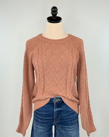 Sanctuary Nomad Cable Popover Sweater in Mocha-131 - Sweaters F/W (June - Nov)-Little Bird Boutique